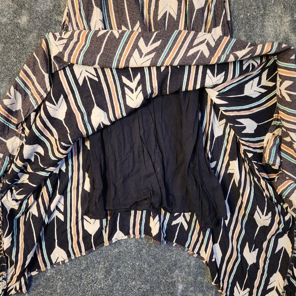 Billabong Grey Mini Dress Handkerchief Hem Boho Hippie Arrow Womens Size Medium - Picture 11 of 13